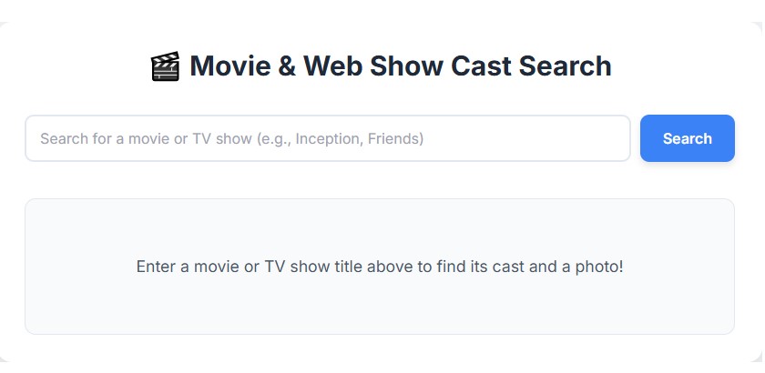 Movie & Web Show Cast Search