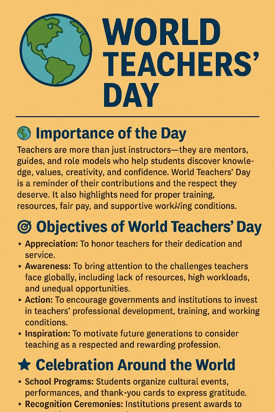 5 October World Teachers' Day 