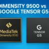 Dimensity 9500 vs Google Tensor G5 – The Battle of Next-Gen 3nm AI Chipsets
