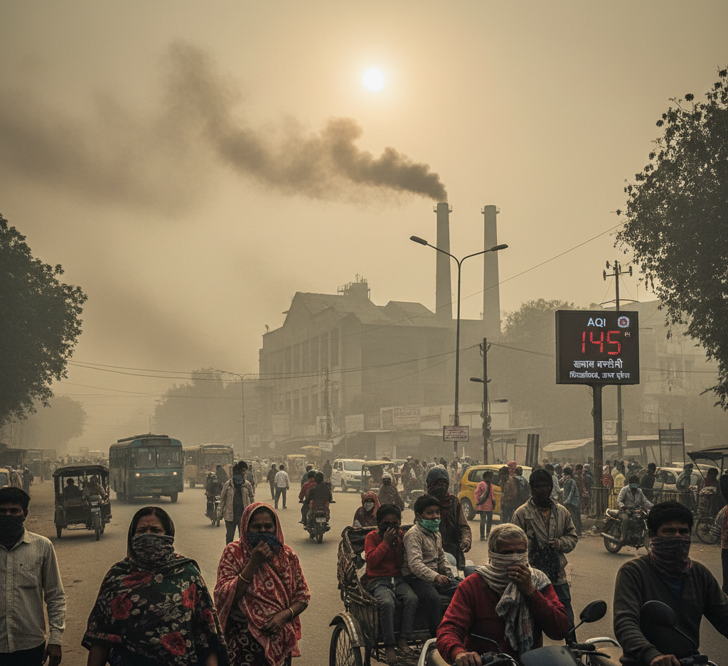 Firozabad में वायु प्रदूषण की विकट स्थिति: AQI 130 के पार, स्वास्थ्य पर खतरा