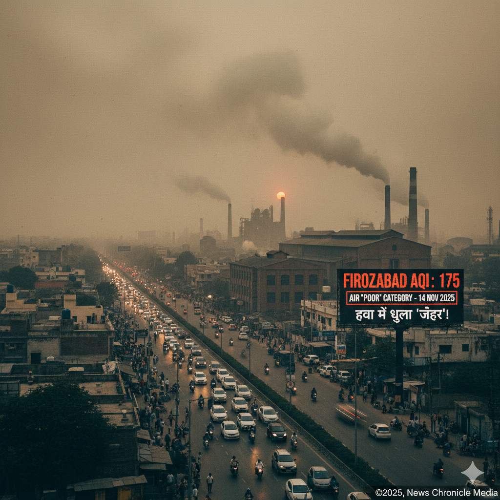 Firozabad का AQI-175: हवा में घुला ‘जहर’! 14 November 2025