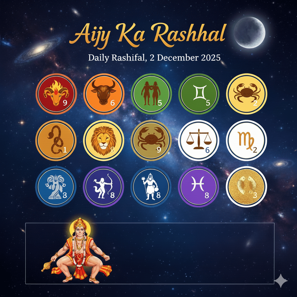 Aaj Ka Rashifal: Daily Rashifal, 2 december 2025