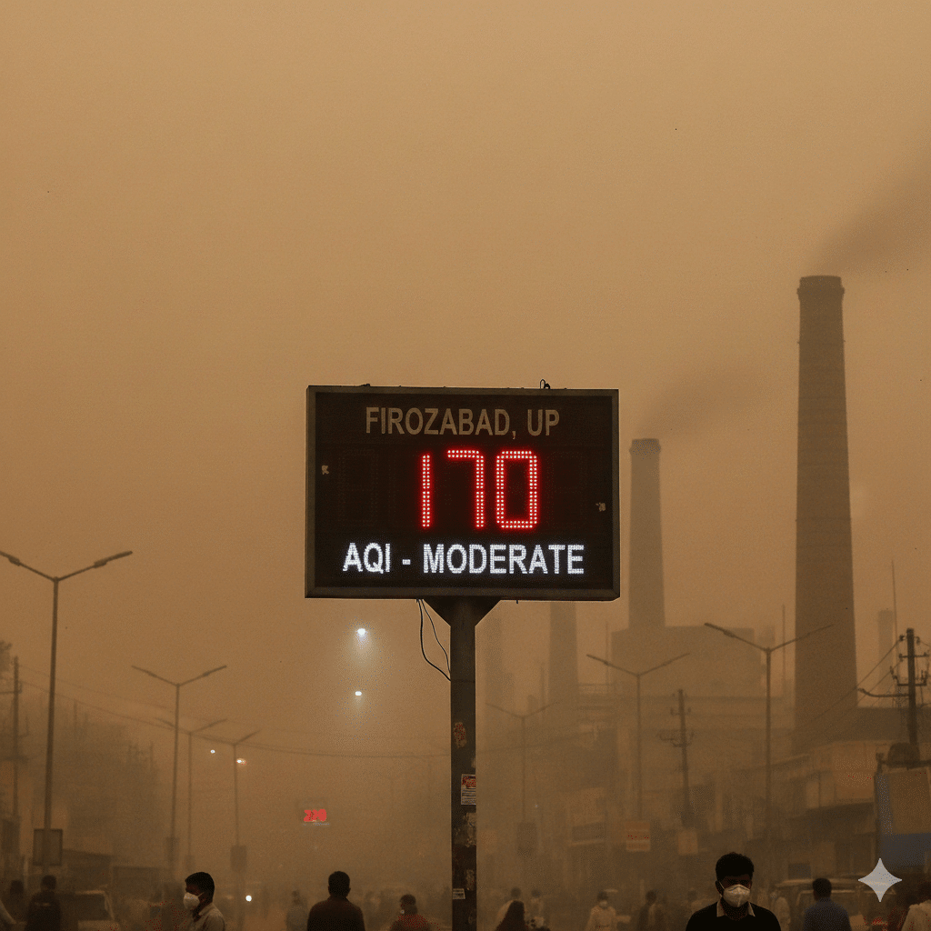 Firozabad का AQI-170: हवा में घुला ‘जहर’! 2 december 2025