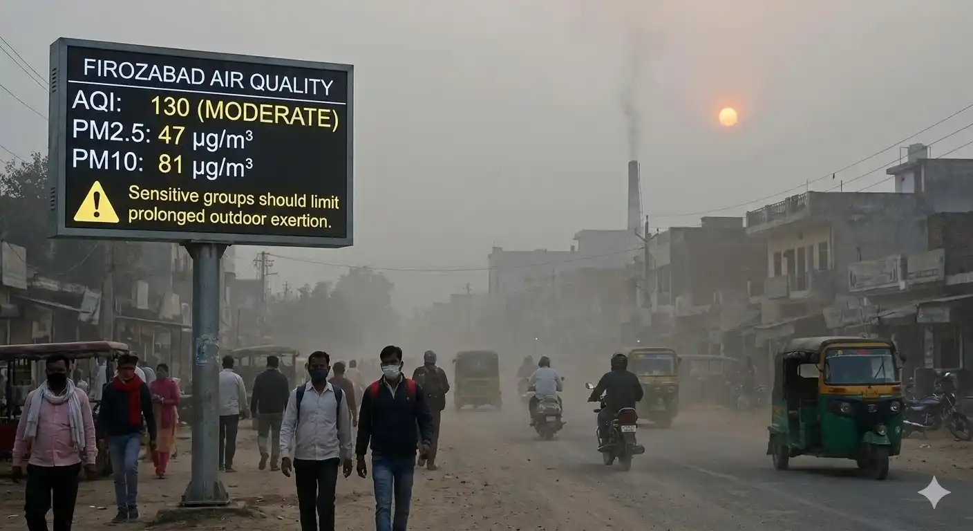 कांच नगरी की धुंधली होती सांसें: क्या Firozabad 130 AQI वाकई 'संतोषजनक' है?