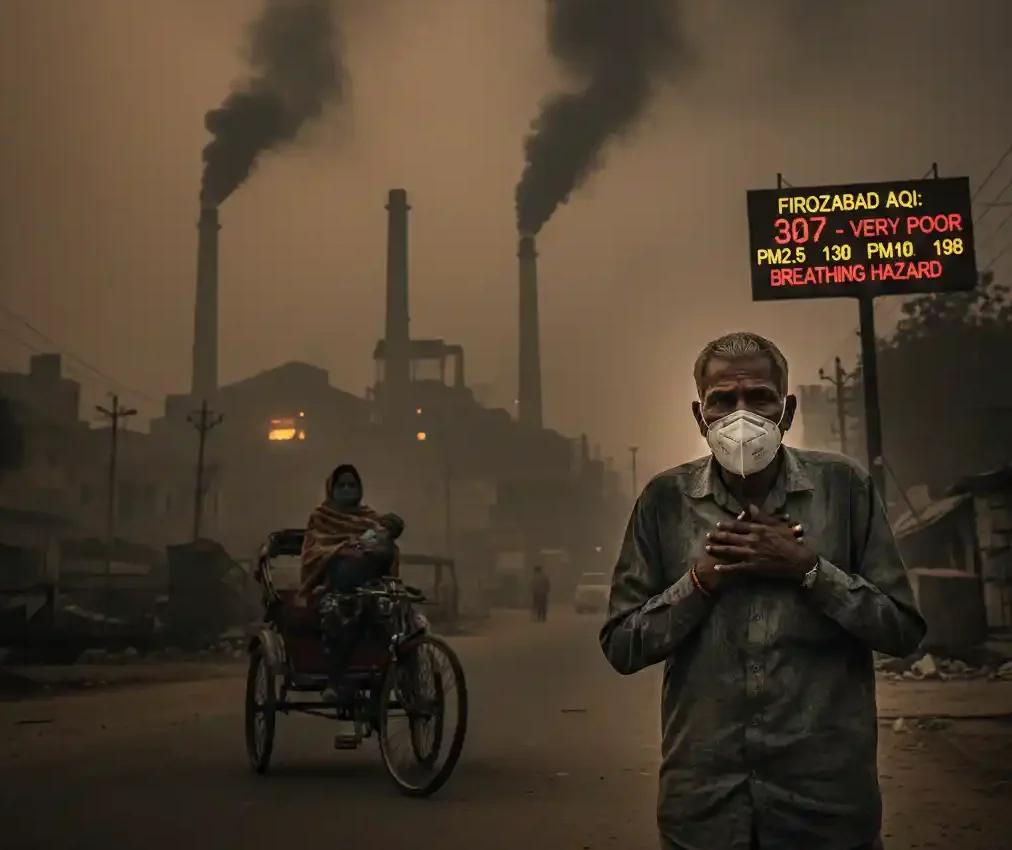 Firozabad AQI 'Toxic' Mirror: कांच नगरी की चमक के पीछे छुपा प्रदूषण का काला सच
