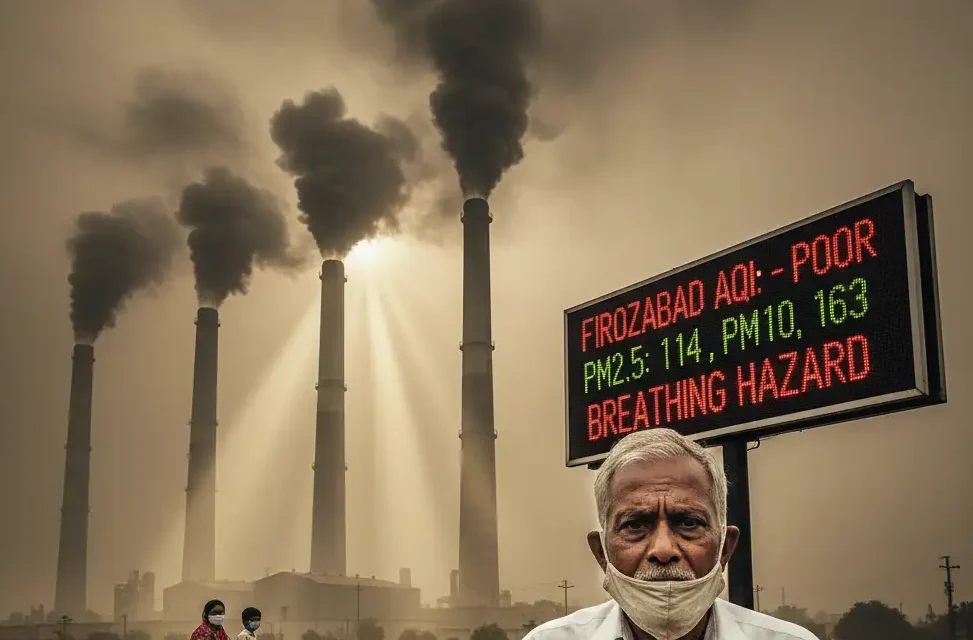 कांच की चमक और धुंधली सांसें: Firozabad ka AQI Kitna hai